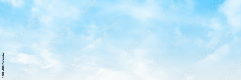 Picturesque view of blue sky with fluffy clouds. Panorama of blue sky with white clouds in clear weather on a sunny day Picturesque view of blue sky with fluffy clouds. Panorama of blue sky with white clouds in clear weather on a sunny day