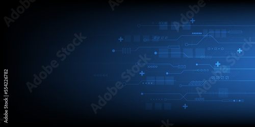 Abstract technology background with circuit line. Hi tech digital and communication concept. Vector background design.