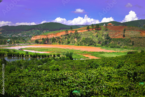 Fototapeta Naklejka Na Ścianę i Meble -  terracotta land and coffee plantations of Dalat to vietnam
