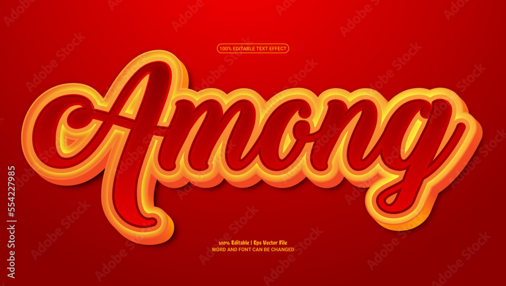 Among 3d editable premium text effect