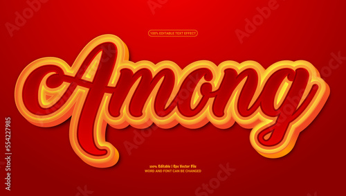Among 3d editable premium text effect