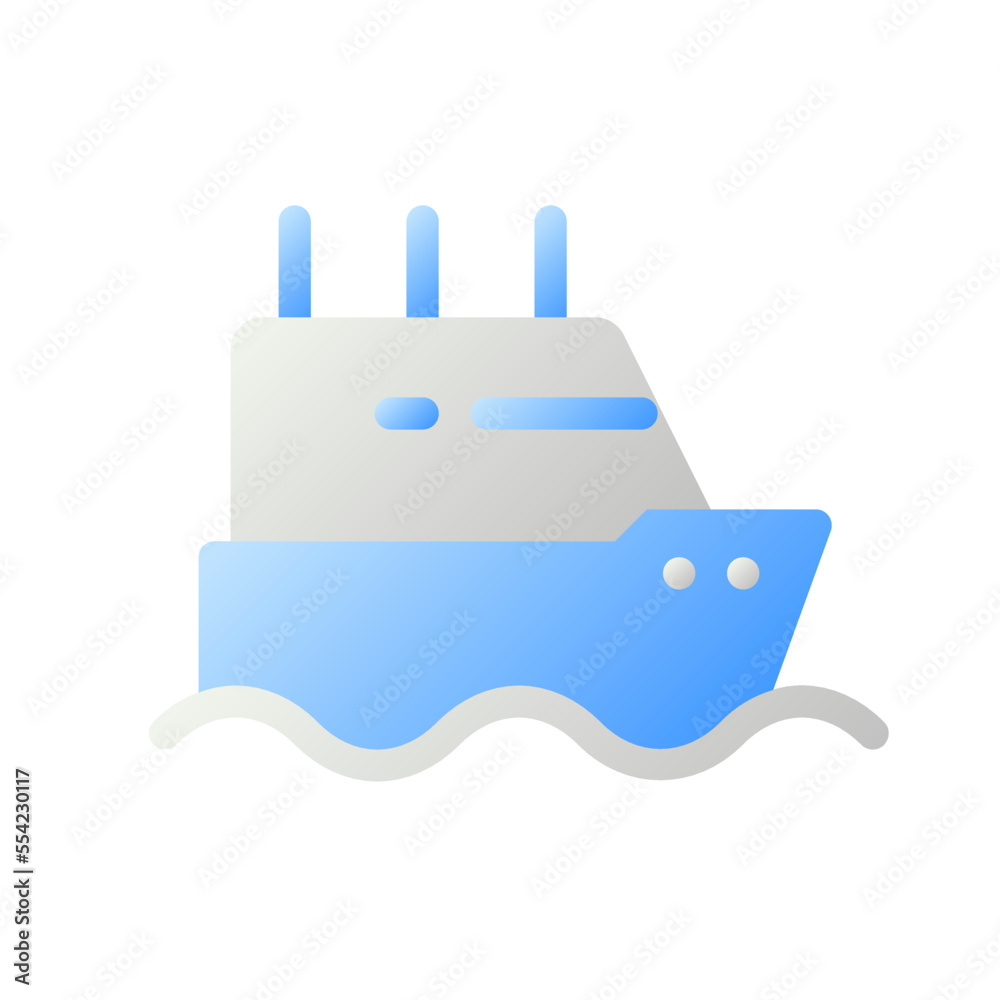 Ferry flat gradient two-color ui icon. Boat transporting passengers across sea. GPS navigation. Simple filled pictogram. GUI, UX design for mobile application. Vector isolated RGB illustration Ferry flat gradient two-color ui icon. Boat transporting passengers across sea. GPS navigation. Simple filled pictogram. GUI, UX design for mobile application. Vector isolated RGB illustration