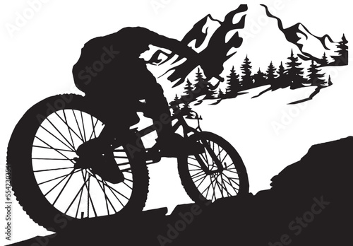 silhouette of a mountain bike rider