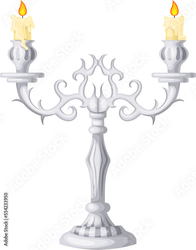 candlestick old vintage cartoon. candle holder, retro light, antique candelabrum, lamp candelabra, flame candlestick old vintage vector illustration