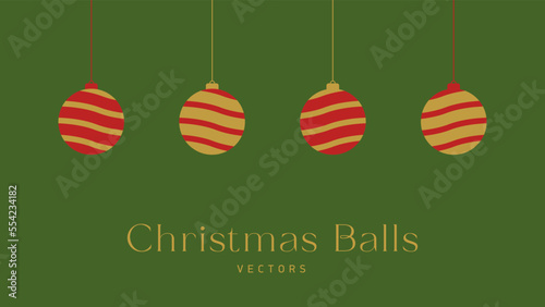 Christmas card with Christmas balls - Vector Balls