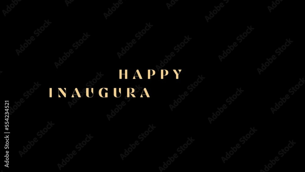 Happy Inauguration Day wish 4K video with gold letters and sparkle background Happy Inauguration Day wish 4K video with gold letters and sparkle background