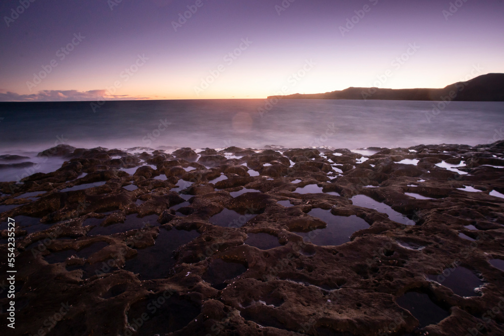 Coastal landscape with cliffs in Peninsula Valdes, World Heritage Site, Patagonia Argentina