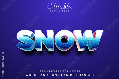 Snow 3D Style Editable Vector Text Effect