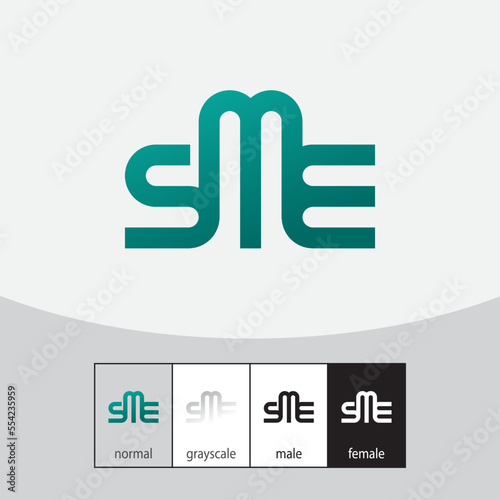 SME Letter Logo. ligatures. - Vector
