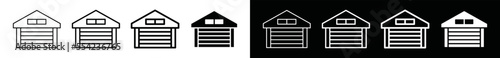 Garage icon. Car or motorcycle garage icon vector in flat and outline style, symbol illustration
