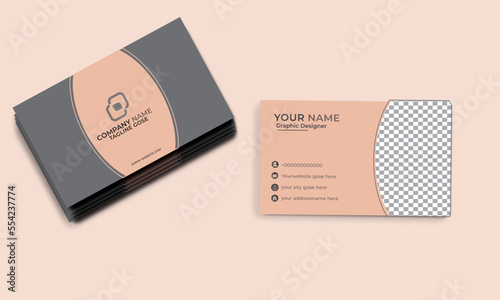 Visiting card for business and personal use.Minimalist Business Card.Modern presentation card with company logo. Vector business card template. Visiting card for business and personal use.  photo