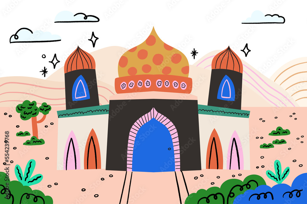 Exterior Colorful Mosque