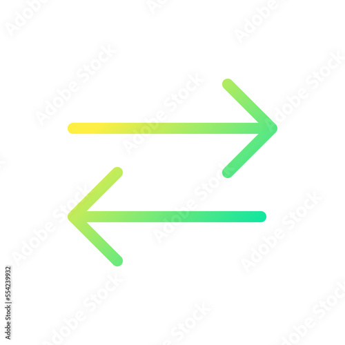 Exchange pixel perfect gradient linear ui icon. Send and receive mail. Communication. Line color user interface symbol. Modern style pictogram. Vector isolated outline illustration