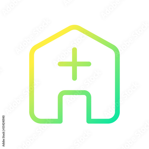 Add address pixel perfect gradient linear ui icon. Delivery service. Mail recipient information. Line color user interface symbol. Modern style pictogram. Vector isolated outline illustration