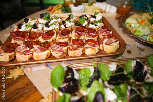 snack table, catering, food for guests