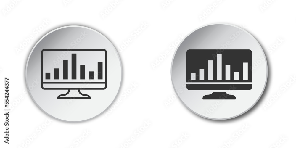 Financial analytics icon. Control panel icon. Vector illustration. Financial analytics icon. Control panel icon. Vector illustration.