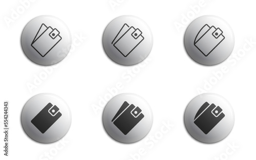 Wallet Icons set. Flat vector illustration.