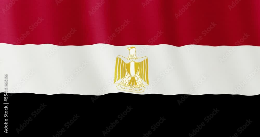 4k seamless loop animation with the flag of Egypt. Egyptian flag backdrop seamless animation.