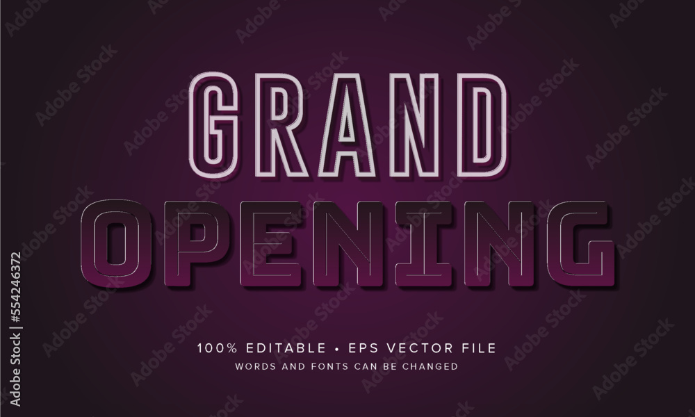 Grand opening 3d neon text effect with texture shape Grand opening 3d neon text effect with texture shape