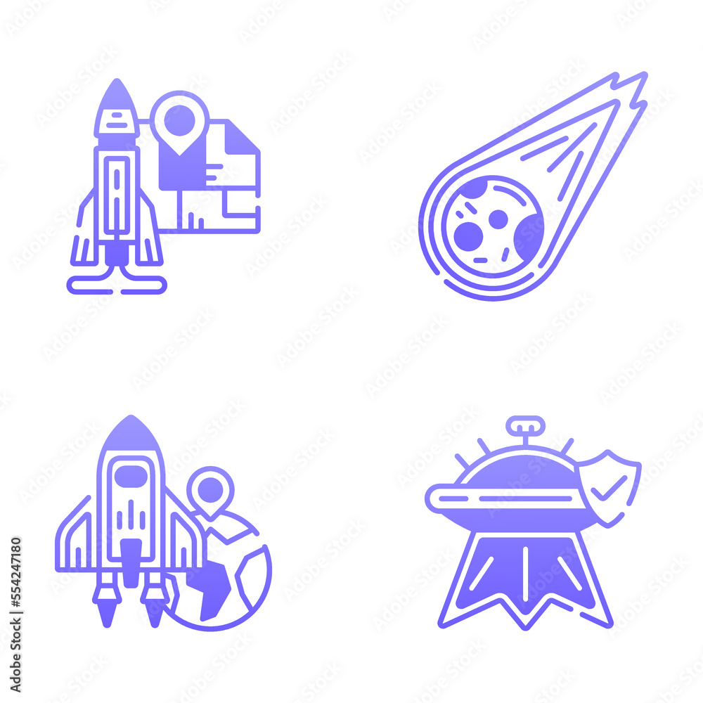 Colorful Space and Astronomy Icons
