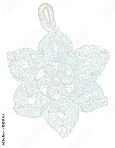 Lace snowflake Christmas decoration Vector illustration