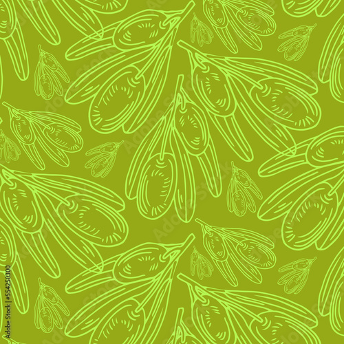 Seamless pattern with olive branches. Retro decorative texture background for textile paper labels and etc. Vector