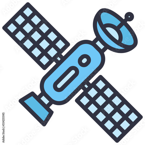 satellite icon. spacecraft astronautics telecommunications