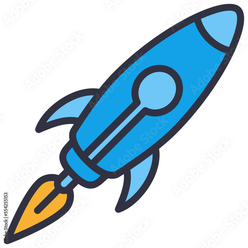 rocket icon. science space technology illustration