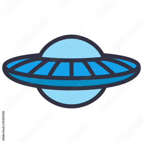 ufo in space. spaceship technology icon