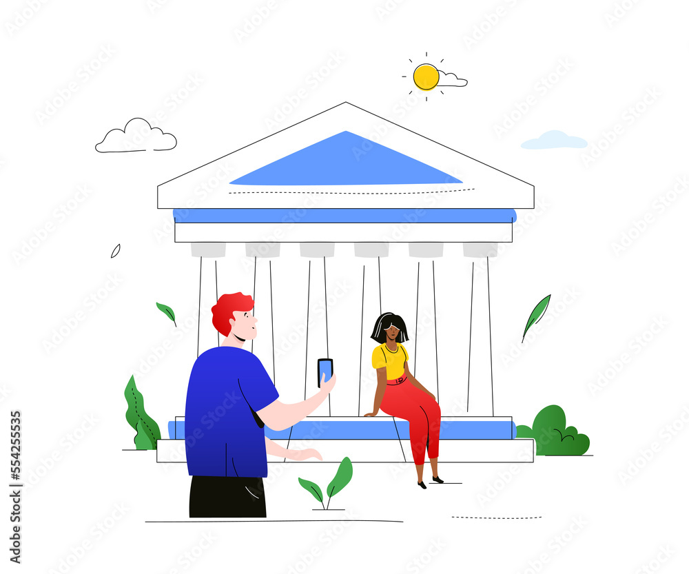Visit Greece - colorful flat design style illustration Visit Greece - colorful flat design style illustration