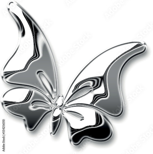 chrome metallic effect on butterfly