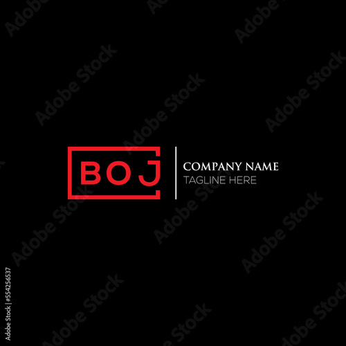 BOJ letter logo design on black background. BOJ creative initials letter logo concept. BOJ letter design. BOJ letter design on black background. BOJ logo vector.
