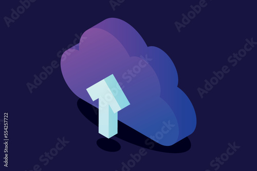 Isometric Cloud Upload