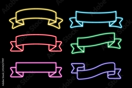 Neon Ribbons And Banners