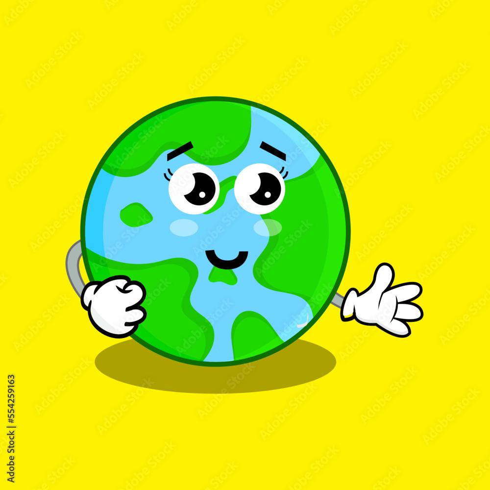 Vector Illustration Cute Earth Globe Character Vector Illustration Cute Earth Globe Character