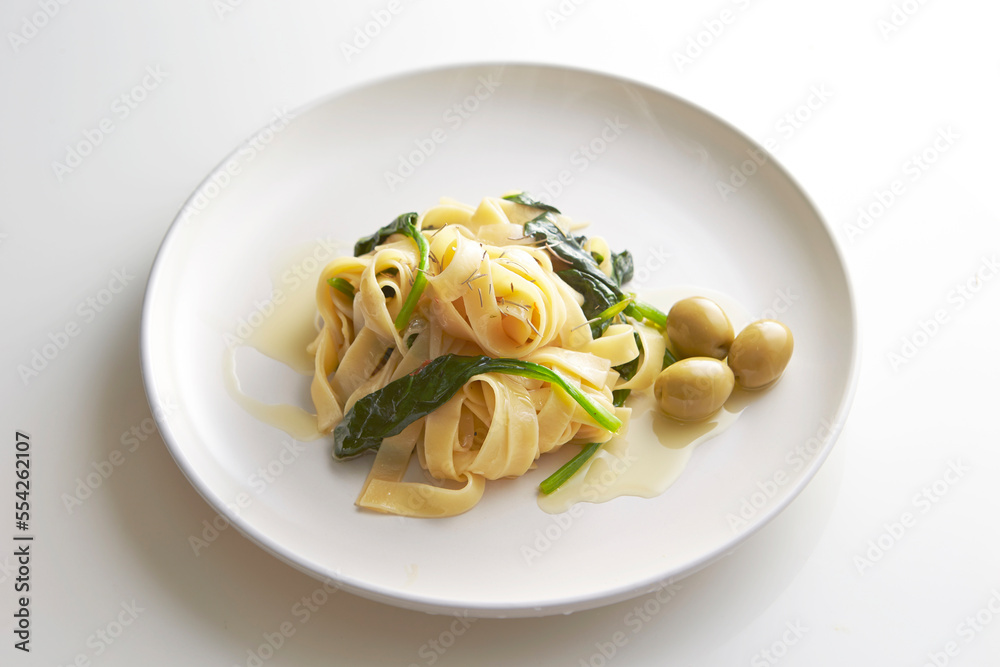 oil pasta on a plate