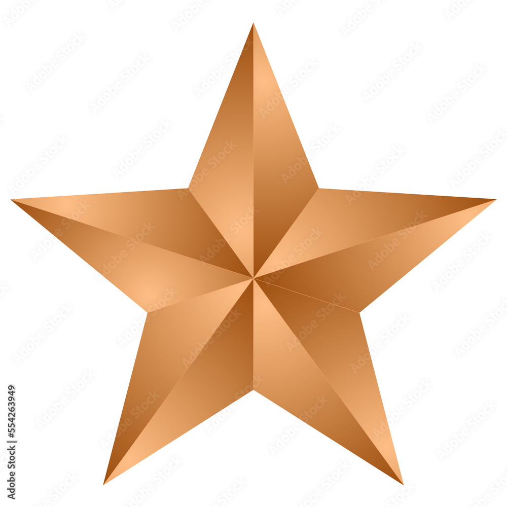 Obraz premium PNG 3d bronze star