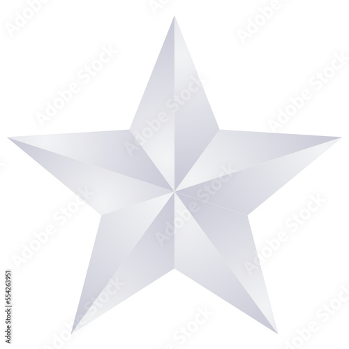 PNG 3d silver star on a white background 