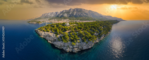 Makarska riviera waterfront view, Dalmatia region of Croatia