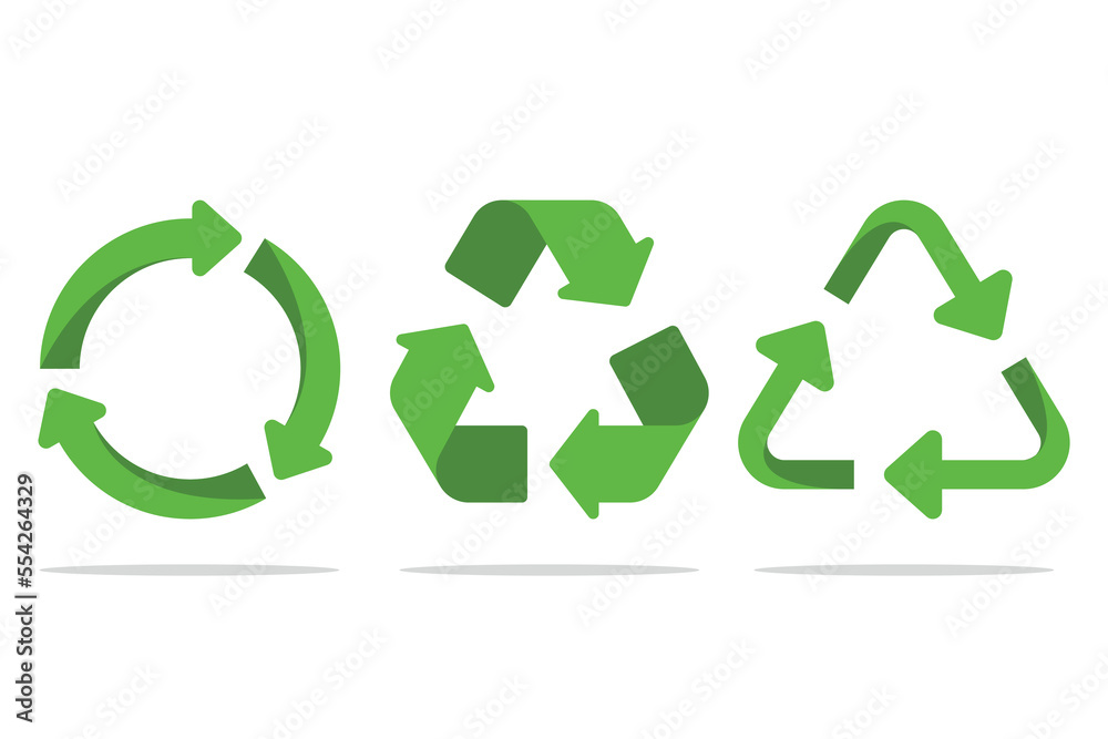 Green Set Of Recycled Signs Green Set Of Recycled Signs
