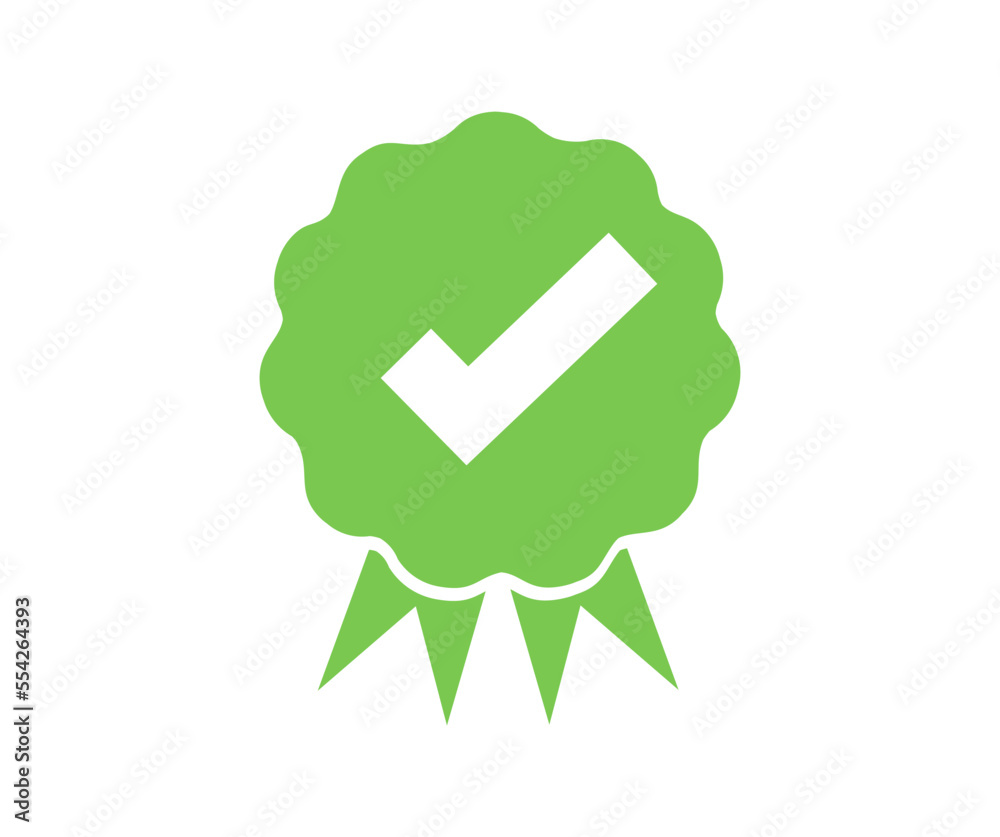 Approved or certified medal. Certified badge icondesign. Approval check ...