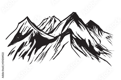 Mountain landscape  sketch style  vector illustrations  