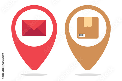 Postage And Mail Location Pins