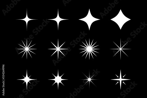 Set Of White Star Sparkles