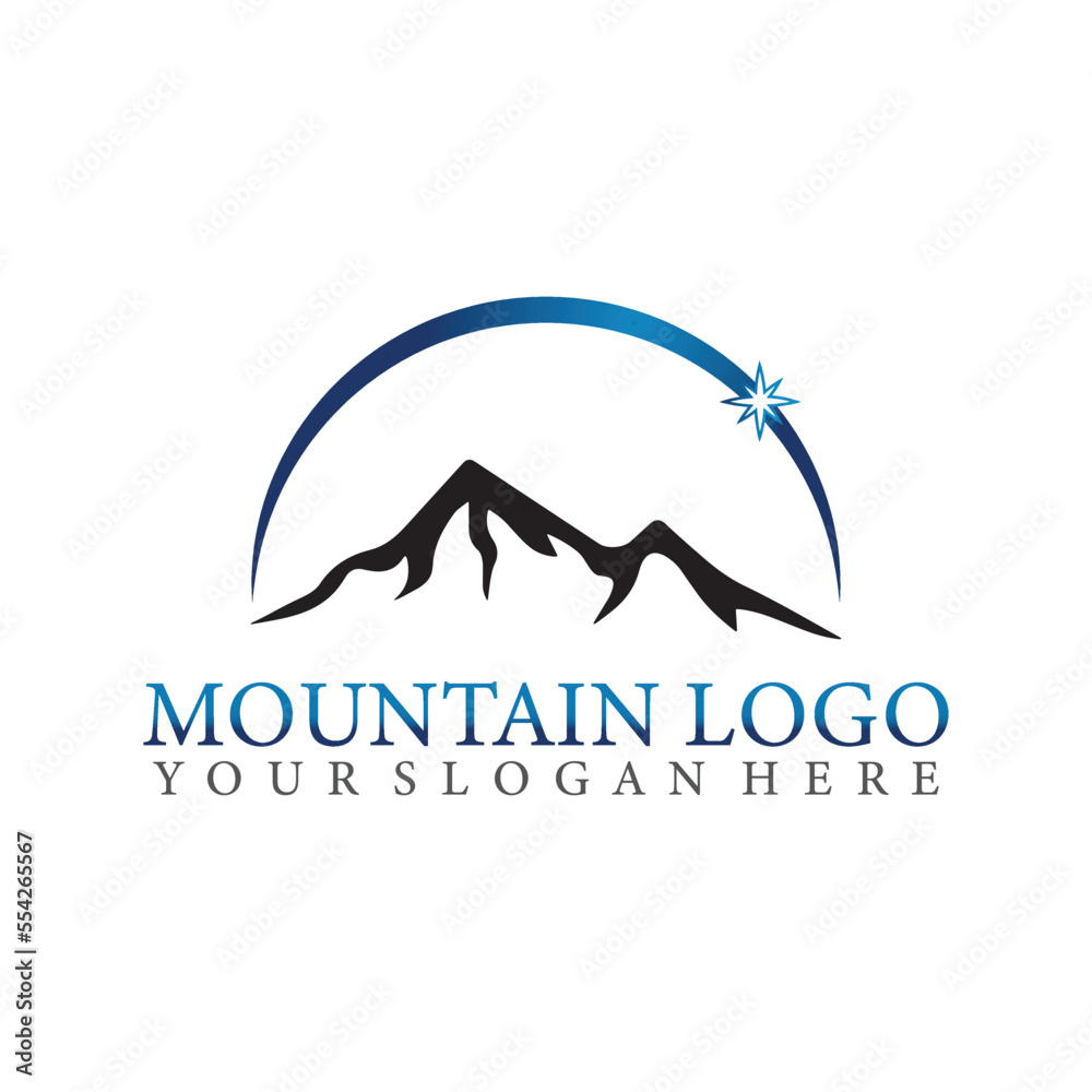 Fototapeta premium mountain logo with vintage style in vector illustration