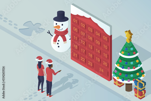 Isometric Christmas Scene