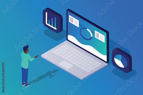 Isometric Laptop Analytics