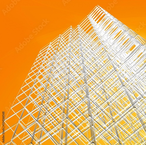 Abstract architecture background. 3d rendering