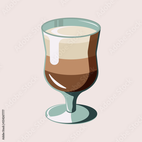 Coffee drinks latte isolated vector illustration