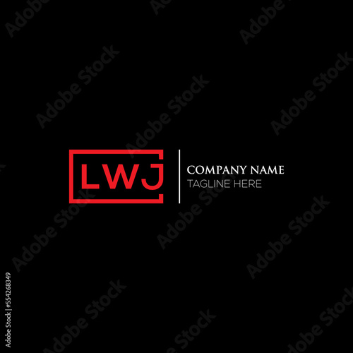 LWJ letter logo design on black background. LWJ creative initials letter logo concept. LWJ letter design. LWJ letter design on white background. LWJ logo vector.
 photo